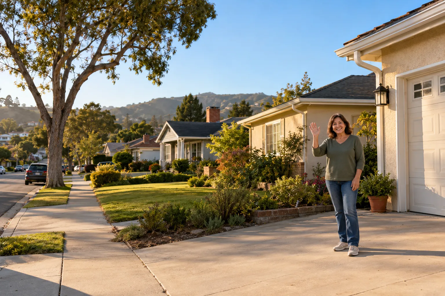A quiet neighborhood of ranch homes and bungalows across the Brentwood area